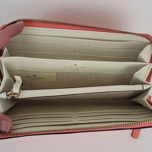 Kate Spade Mikas Pond Stacy in Guava Long Wallet - Picture 7 of 9